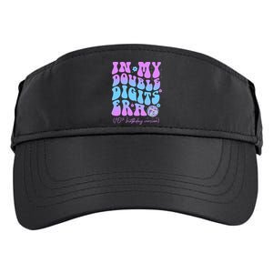 Groovy Retro In My Double Digits Era 10th Birthday Version Adult Drive Performance Visor