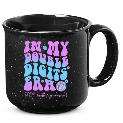 Groovy Retro In My Double Digits Era 10th Birthday Version 15oz Campfire Ceramic Mug
