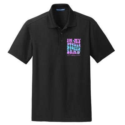 Groovy Retro In My Double Digits Era 10th Birthday Version Dry Zone Grid Polo