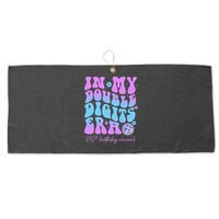 Groovy Retro In My Double Digits Era 10th Birthday Version Large Microfiber Waffle Golf Towel