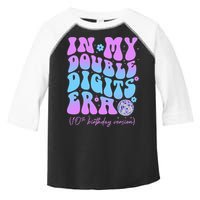 Groovy Retro In My Double Digits Era 10th Birthday Version Toddler Fine Jersey T-Shirt