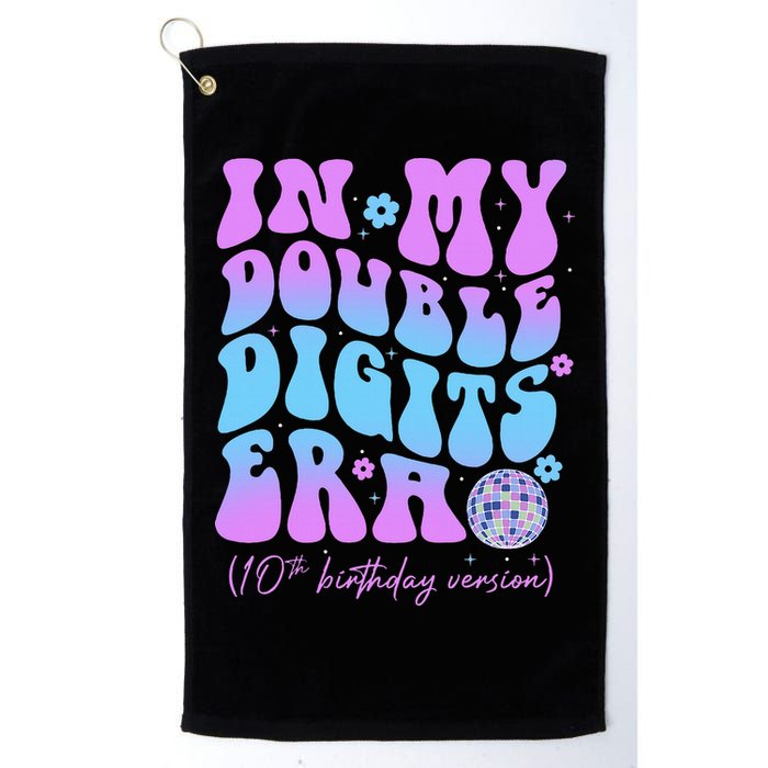 Groovy Retro In My Double Digits Era 10th Birthday Version Golf Towel