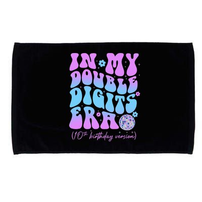 Groovy Retro In My Double Digits Era 10th Birthday Version Microfiber Hand Towel