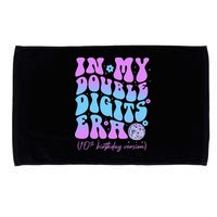 Groovy Retro In My Double Digits Era 10th Birthday Version Microfiber Hand Towel