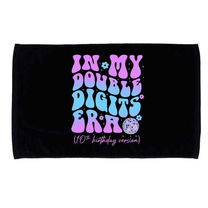 Groovy Retro In My Double Digits Era 10th Birthday Version Microfiber Hand Towel