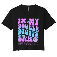 Groovy Retro In My Double Digits Era 10th Birthday Version Crop Top