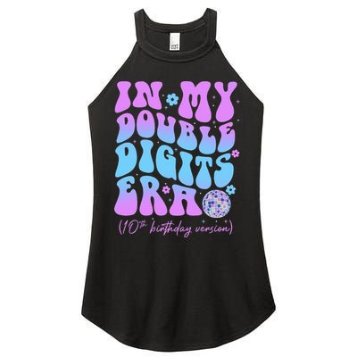 Groovy Retro In My Double Digits Era 10th Birthday Version Women's Perfect Tri Rocker Tank