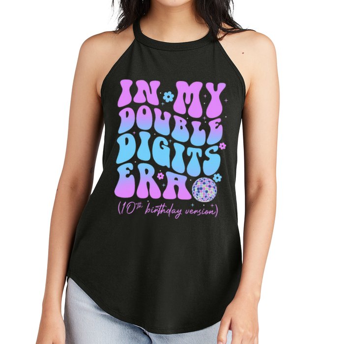 Groovy Retro In My Double Digits Era 10th Birthday Version Women's Perfect Tri Rocker Tank