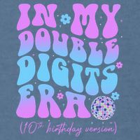Groovy Retro In My Double Digits Era 10th Birthday Version Garment-Dyed Sweatshirt
