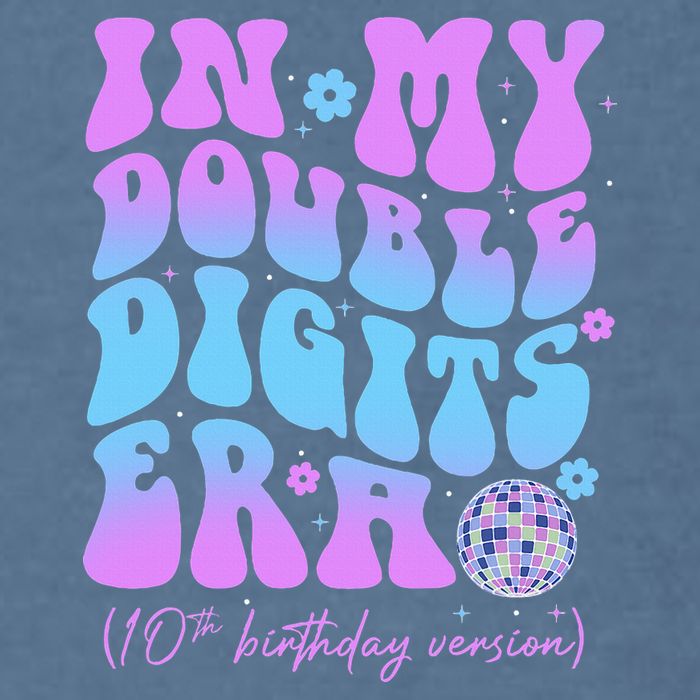 Groovy Retro In My Double Digits Era 10th Birthday Version Garment-Dyed Sweatshirt