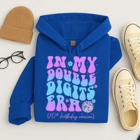 Groovy Retro In My Double Digits Era 10th Birthday Version Hoodie
