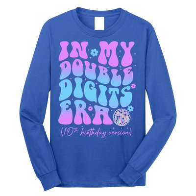 Groovy Retro In My Double Digits Era 10th Birthday Version Long Sleeve Shirt