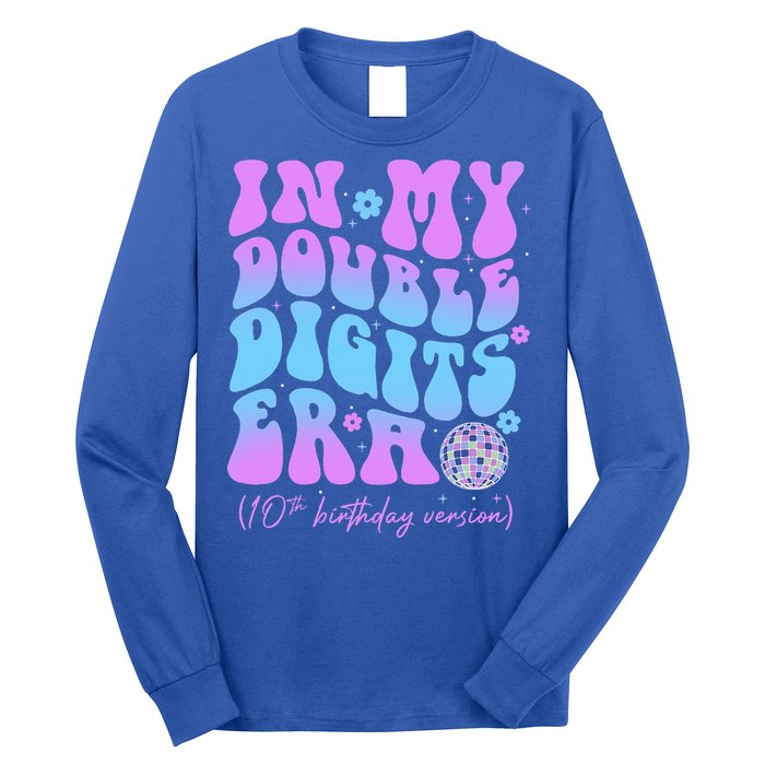 Groovy Retro In My Double Digits Era 10th Birthday Version Long Sleeve Shirt