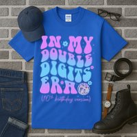 Groovy Retro In My Double Digits Era 10th Birthday Version Tall T-Shirt