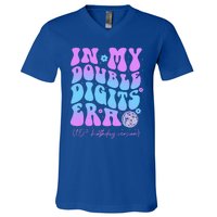 Groovy Retro In My Double Digits Era 10th Birthday Version V-Neck T-Shirt