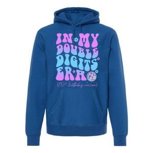 Groovy Retro In My Double Digits Era 10th Birthday Version Premium Hoodie