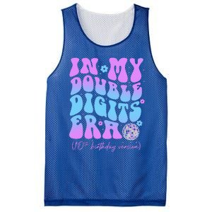 Groovy Retro In My Double Digits Era 10th Birthday Version Mesh Reversible Basketball Jersey Tank