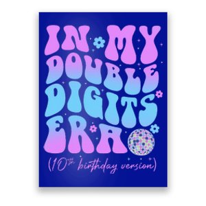 Groovy Retro In My Double Digits Era 10th Birthday Version Poster