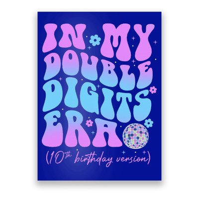 Groovy Retro In My Double Digits Era 10th Birthday Version Poster