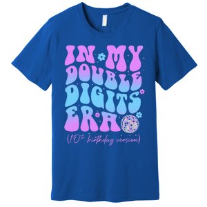 Groovy Retro In My Double Digits Era 10th Birthday Version Premium T-Shirt