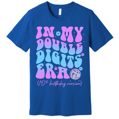 Groovy Retro In My Double Digits Era 10th Birthday Version Premium T-Shirt