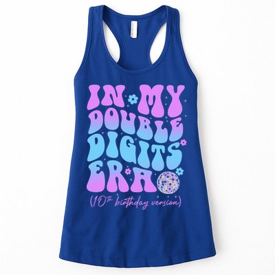Groovy Retro In My Double Digits Era 10th Birthday Version Womens Tank Top