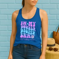 Groovy Retro In My Double Digits Era 10th Birthday Version Womens Tank Top