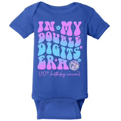 Groovy Retro In My Double Digits Era 10th Birthday Version Baby Bodysuit