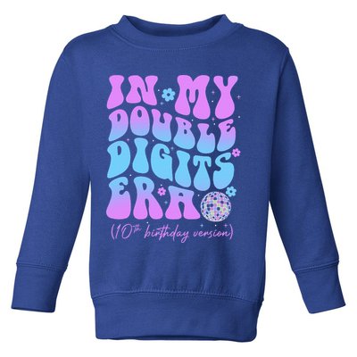 Groovy Retro In My Double Digits Era 10th Birthday Version Toddler Sweatshirt