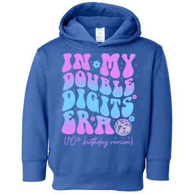Groovy Retro In My Double Digits Era 10th Birthday Version Toddler Hoodie