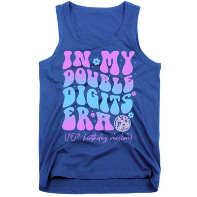 Groovy Retro In My Double Digits Era 10th Birthday Version Tank Top