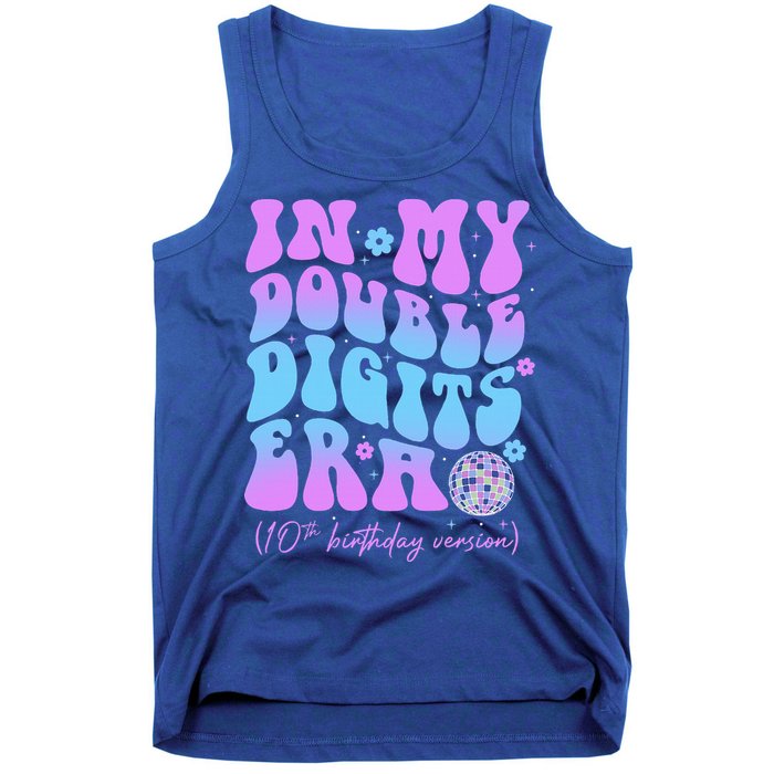 Groovy Retro In My Double Digits Era 10th Birthday Version Tank Top