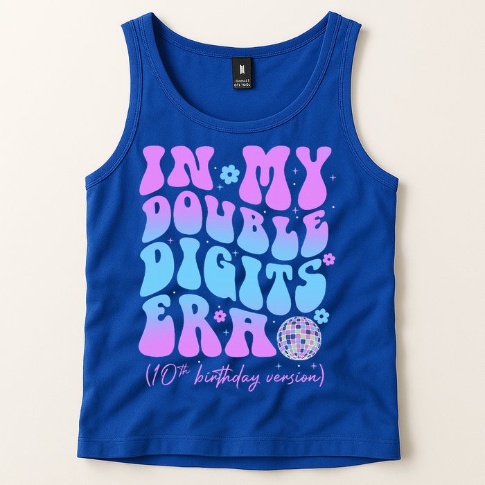 Groovy Retro In My Double Digits Era 10th Birthday Version Tank Top