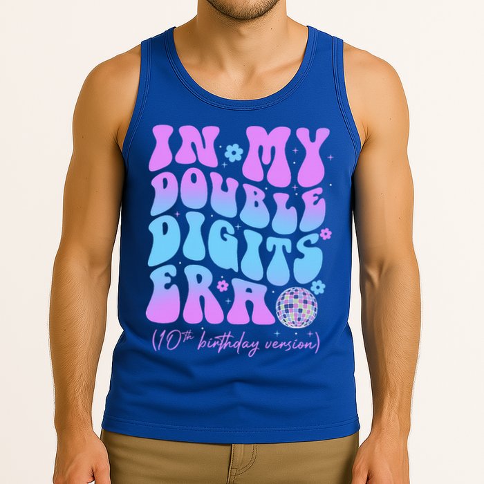 Groovy Retro In My Double Digits Era 10th Birthday Version Tank Top
