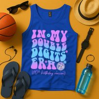 Groovy Retro In My Double Digits Era 10th Birthday Version Tank Top