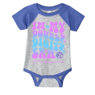 Groovy Retro In My Double Digits Era 10th Birthday Version Infant Baby Jersey Bodysuit