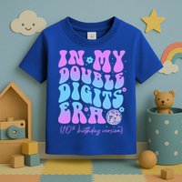 Groovy Retro In My Double Digits Era 10th Birthday Version Toddler T-Shirt
