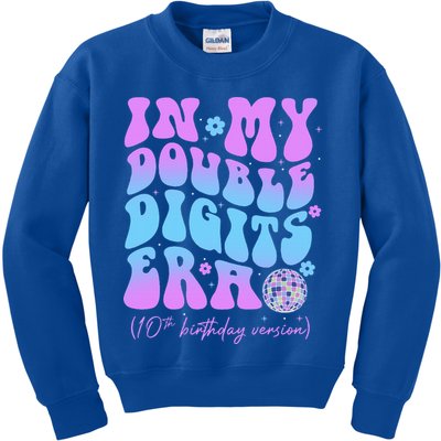 Groovy Retro In My Double Digits Era 10th Birthday Version Kids Sweatshirt