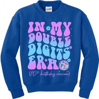 Groovy Retro In My Double Digits Era 10th Birthday Version Kids Sweatshirt