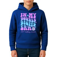 Groovy Retro In My Double Digits Era 10th Birthday Version Kids Hoodie