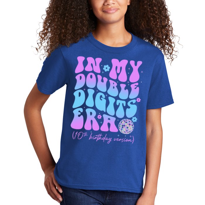 Groovy Retro In My Double Digits Era 10th Birthday Version Kids T-Shirt