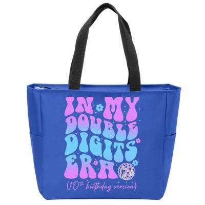 Groovy Retro In My Double Digits Era 10th Birthday Version Zip Tote Bag
