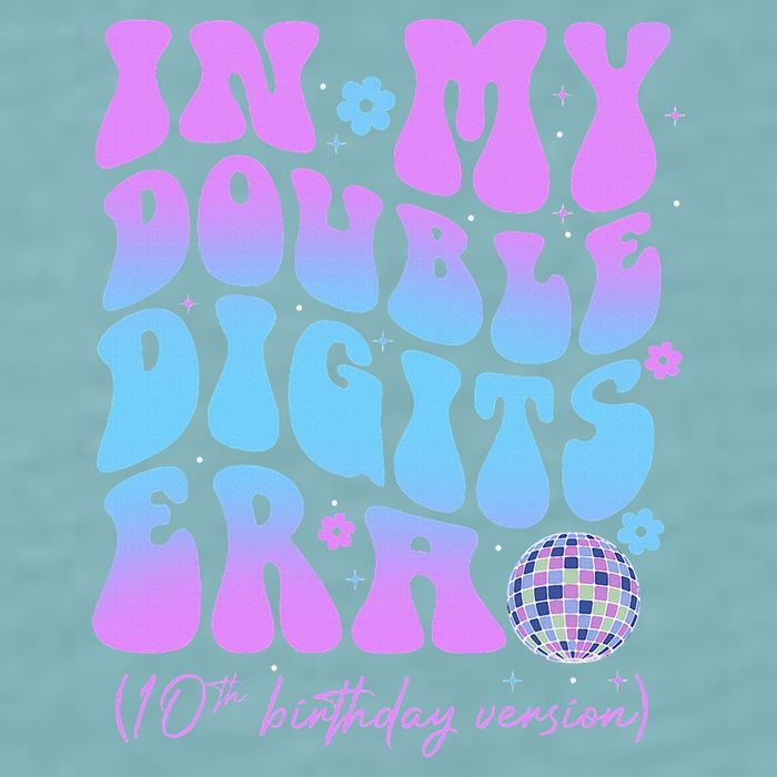 Groovy Retro In My Double Digits Era 10th Birthday Version Sueded Cloud Jersey T-Shirt