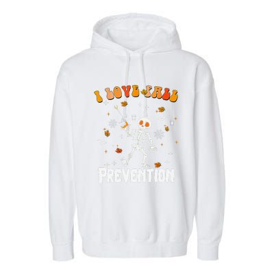 Groovy Retro I Love Fall Prevention Fall Physical Therapy Garment-Dyed Fleece Hoodie