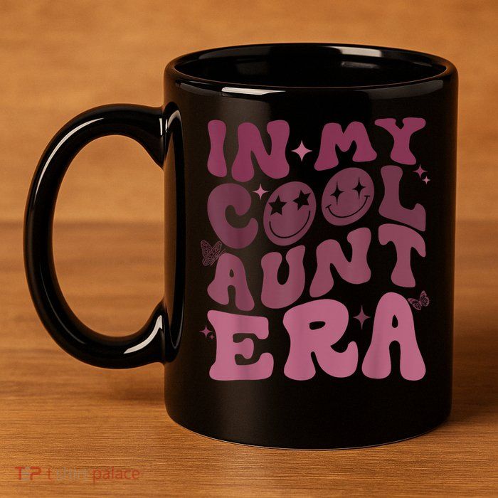 Groovy Retro In My Cool Aunt Era Cool Gifts For Auntie 11oz C Handle Ceramic Mug