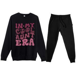 Groovy Retro In My Cool Aunt Era Cool Gifts For Auntie Premium Crewneck Sweatsuit Set