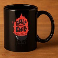 Grill And Chill 11oz C Handle Ceramic Mug