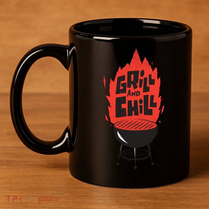 Grill And Chill 11oz C Handle Ceramic Mug
