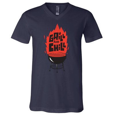 Grill And Chill V-Neck T-Shirt