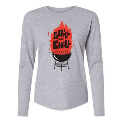 Grill And Chill Womens Cotton Relaxed Long Sleeve T-Shirt